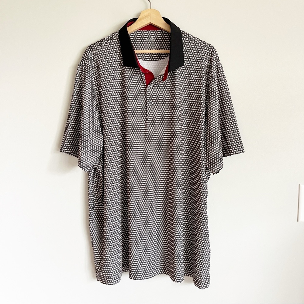 Puma Polo Size XXL Century Golf Shirt MATTR Black Red Allover Print Athletic